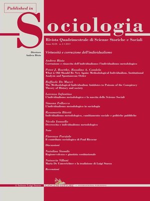 cover image of L'individualismo metodologico e la nascita delle Scienze Sociali